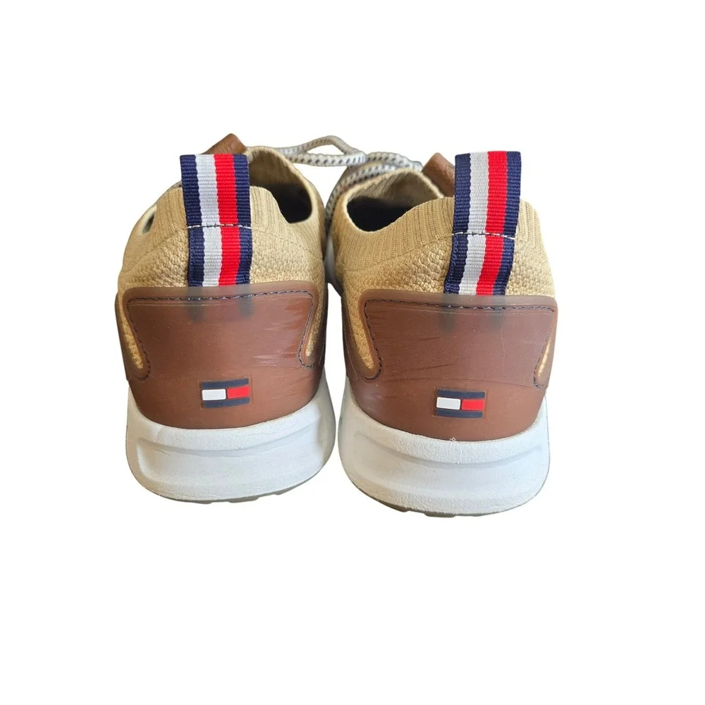 Tommy Hilfiger Mens Lew Sneaker Tan Knit‎ Mesh Lace Up 11